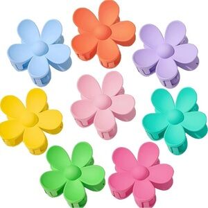 8 piece flower large hair claw clips , new in package